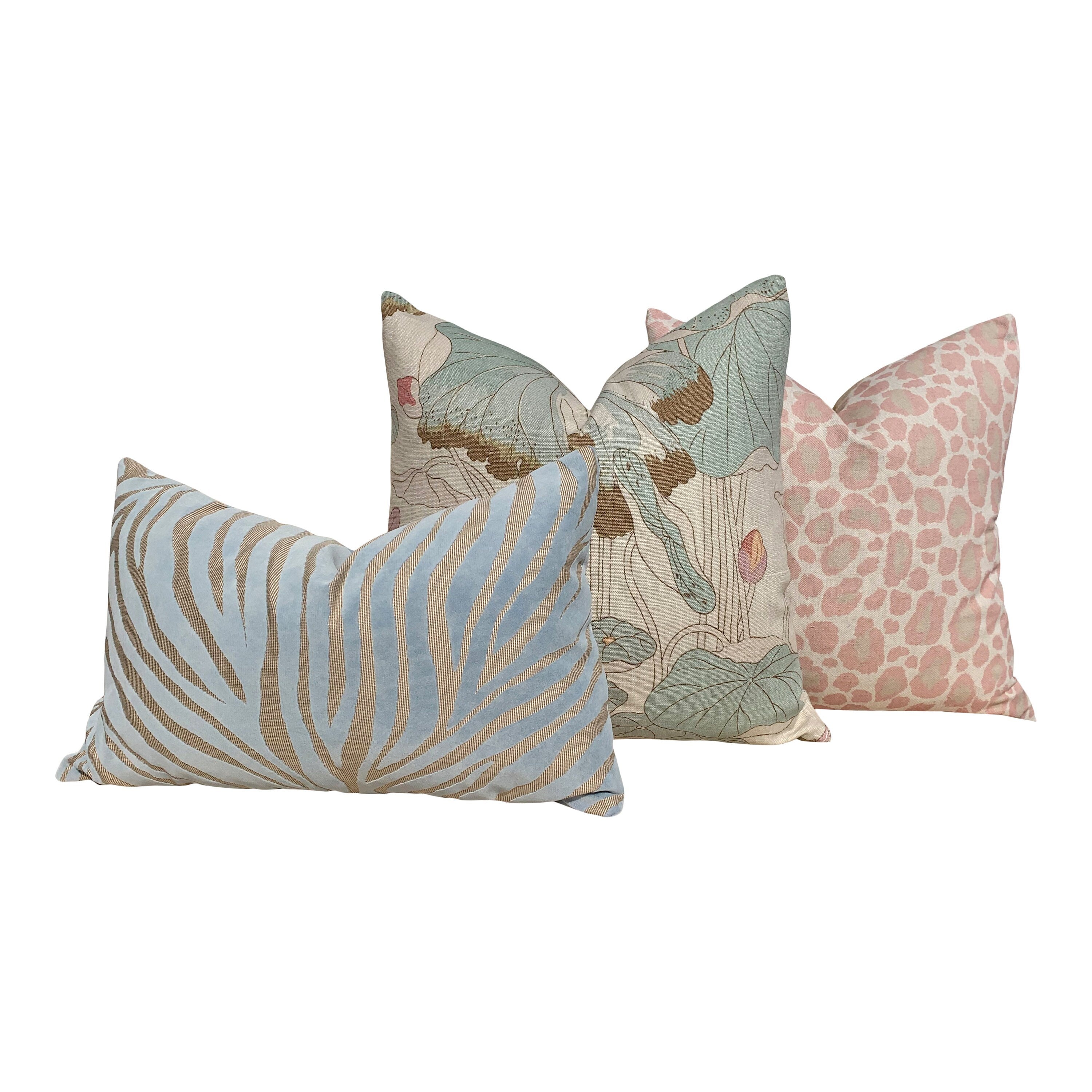 Designer African Leopard Pillow Blush. Animal Skin Pillow // Cheetah Pillow Cover // Long Lumbar Pillow // Euro Sham 26"X26"