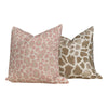 Designer African Leopard Pillow Blush. Animal Skin Pillow // Cheetah Pillow Cover // Long Lumbar Pillow // Euro Sham 26