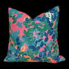 Load image into Gallery viewer, Thibaut Central Park Pillow in Teal and Pink. Designer Pillow Cover, Accent lumbar pillow, High End Floral Pillow Sham