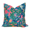 Central Park Floral Pillow Cover in Teal and Pink.
