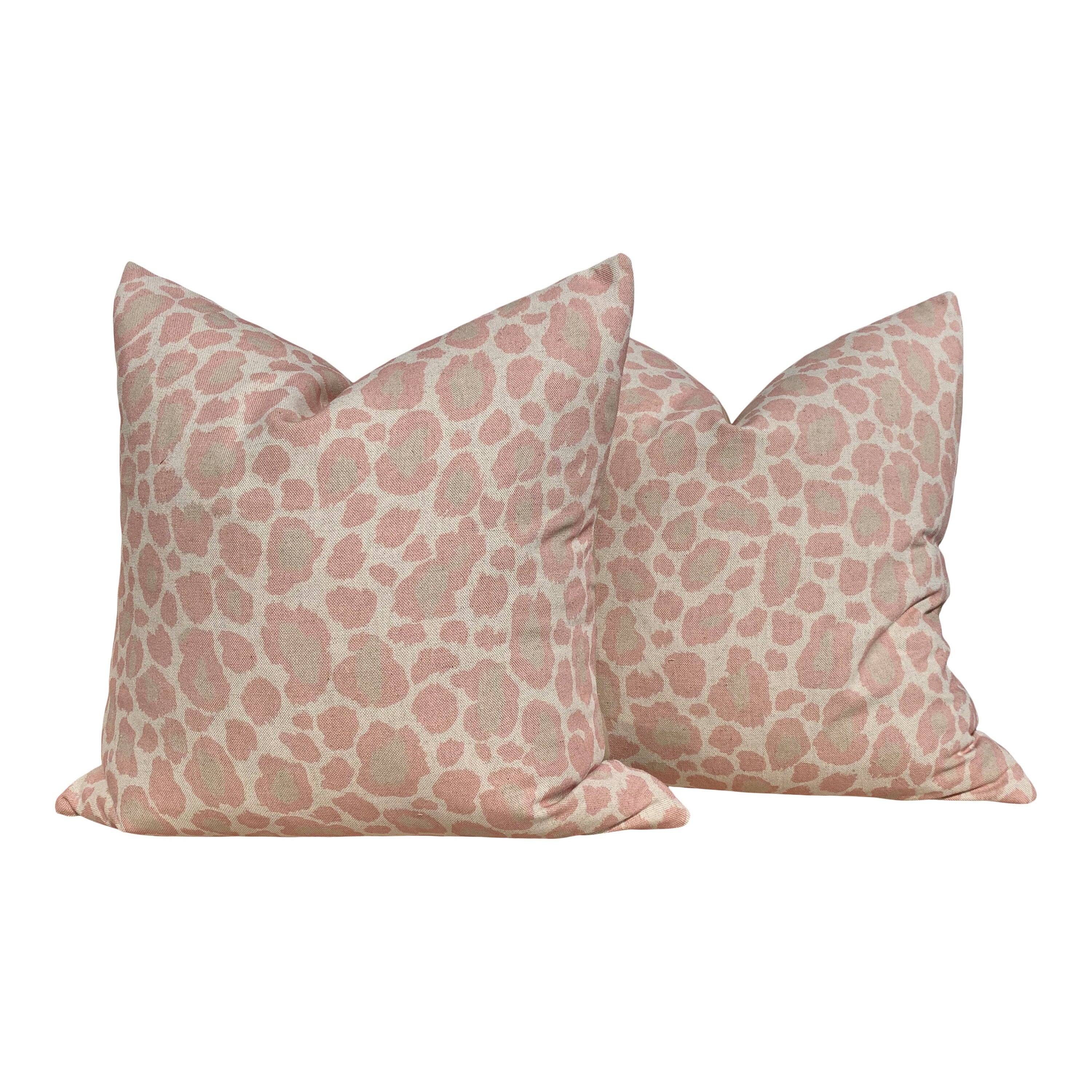 Designer African Leopard Pillow Blush. Animal Skin Pillow // Cheetah Pillow Cover // Long Lumbar Pillow // Euro Sham 26"X26"