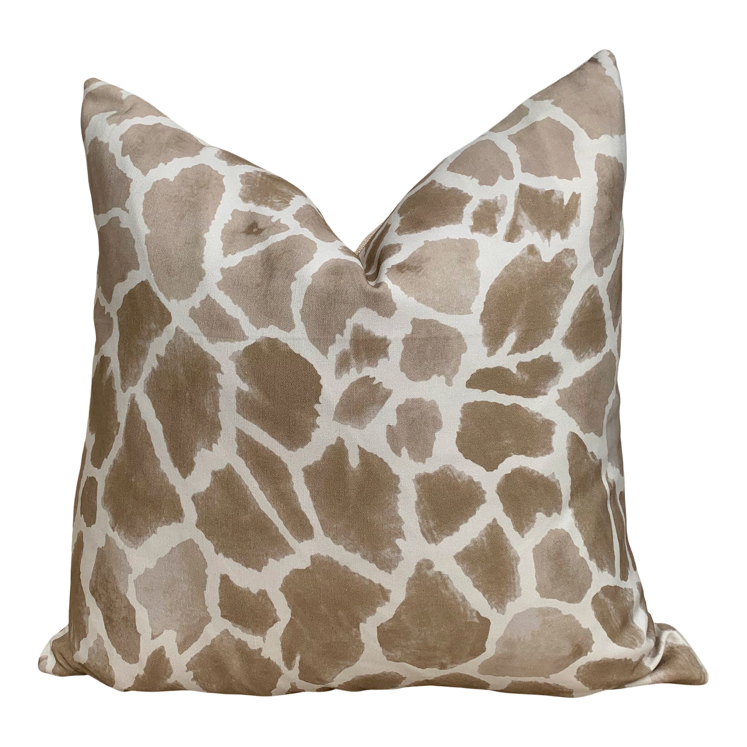 Thibaut Makena Decorative Pillow in Beige // Giraffe Lumbar Cushion Cover // Designer Pillow Cover // Accent throw pillow