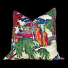 Load image into Gallery viewer, Asian Scenic Pillow Burnt Orange. Chinoiserie Pillow, Asian Lumbar Pillow, Pagoda Pillow in Berry and Green, Tea House Orange Green Pillow