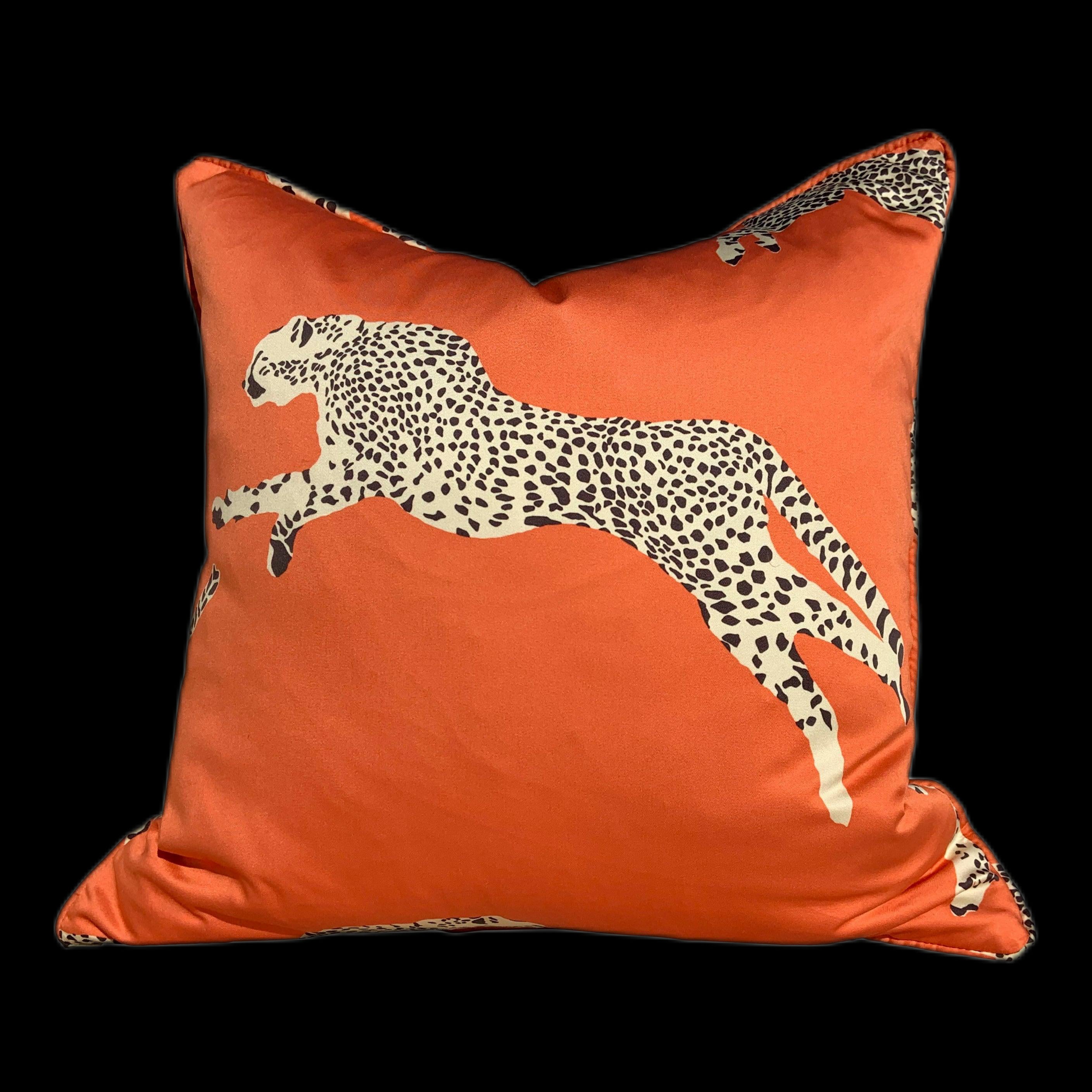 Leaping Cheetah Clementine Pillow. Animal Print Decor, Rectangular Lumbar Pillow, Safari Pillow Cover, Decorative Pillow, Euro Sham