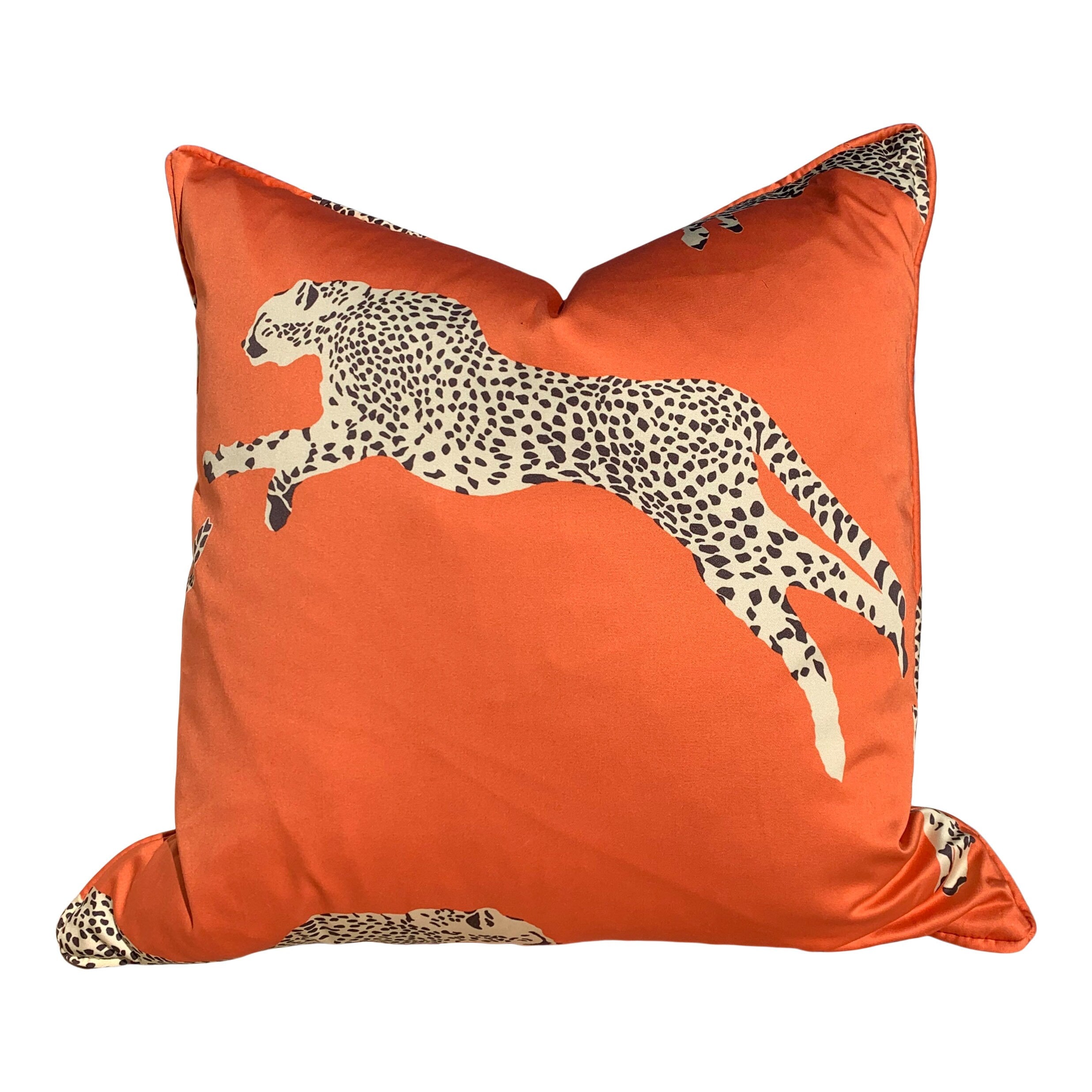 Leaping Cheetah Clementine Pillow. Animal Print Decor, Rectangular Lumbar Pillow, Safari Pillow Cover, Decorative Pillow, Euro Sham