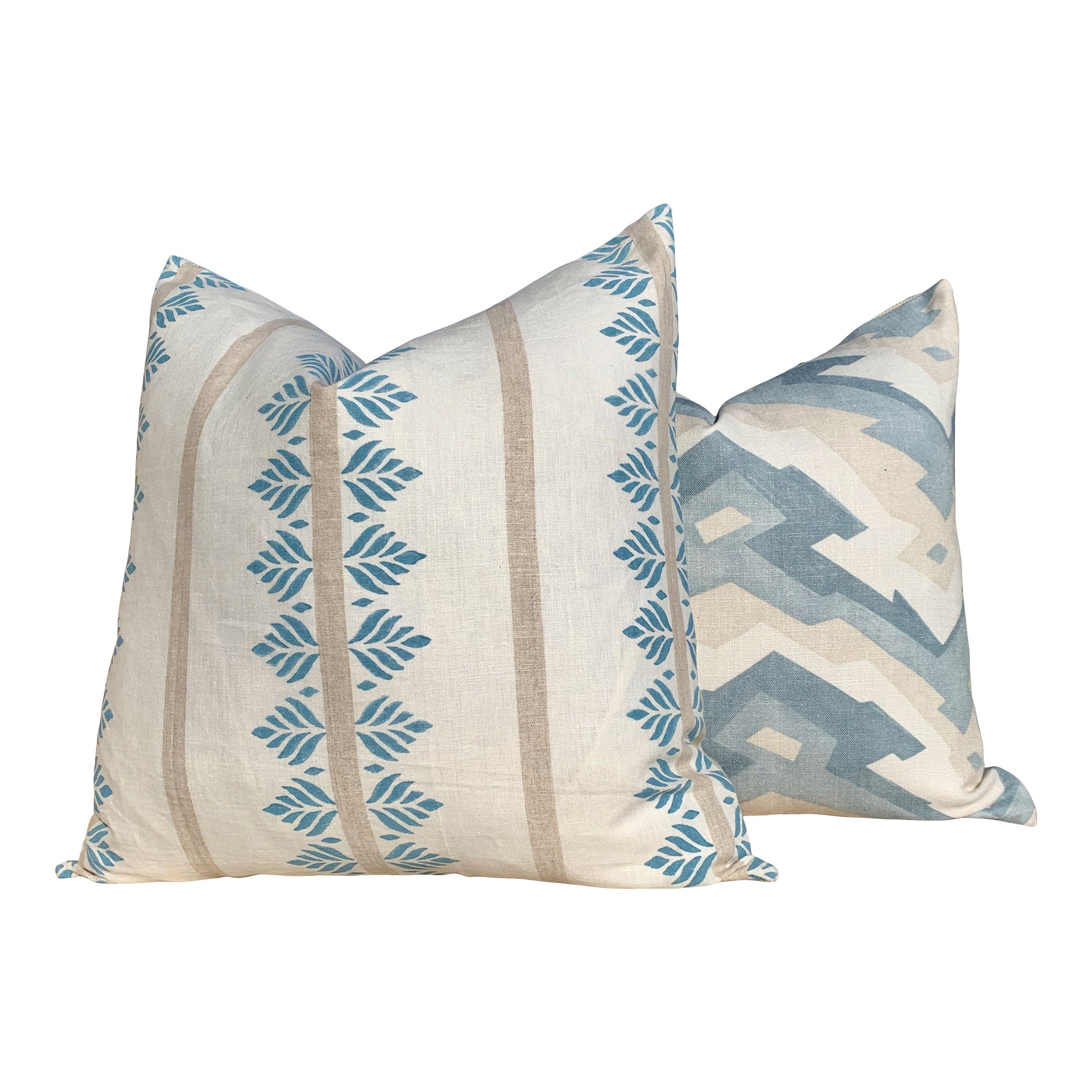 Designer Fern Stripe Pillow in Spa Blue. Accent Stripe Pillow, Decorative Pillow Cover, Designer Throw Pillow, Designer Lumbar Pillow