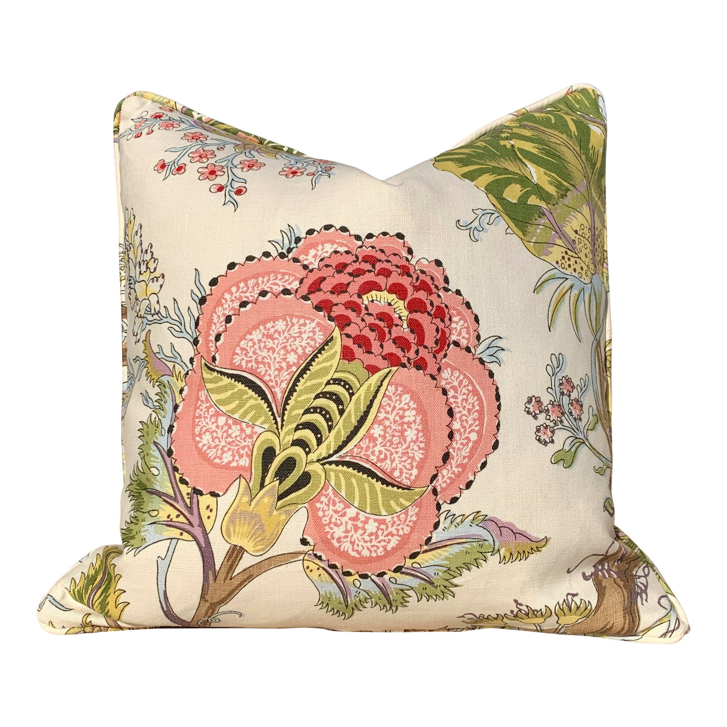 Schumacher Indian Arbre Pillow in Spring. Floral Lumbar Pillow //  Extra Long Lumbar Pillow // Accent Pillow // High End Cushion