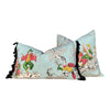 Load image into Gallery viewer, Backordered till End of June!!!!!Schumacher Chinoiserie Moderne Pillow in Aqua Blue . High End Pillow // Designer Pillow Cover