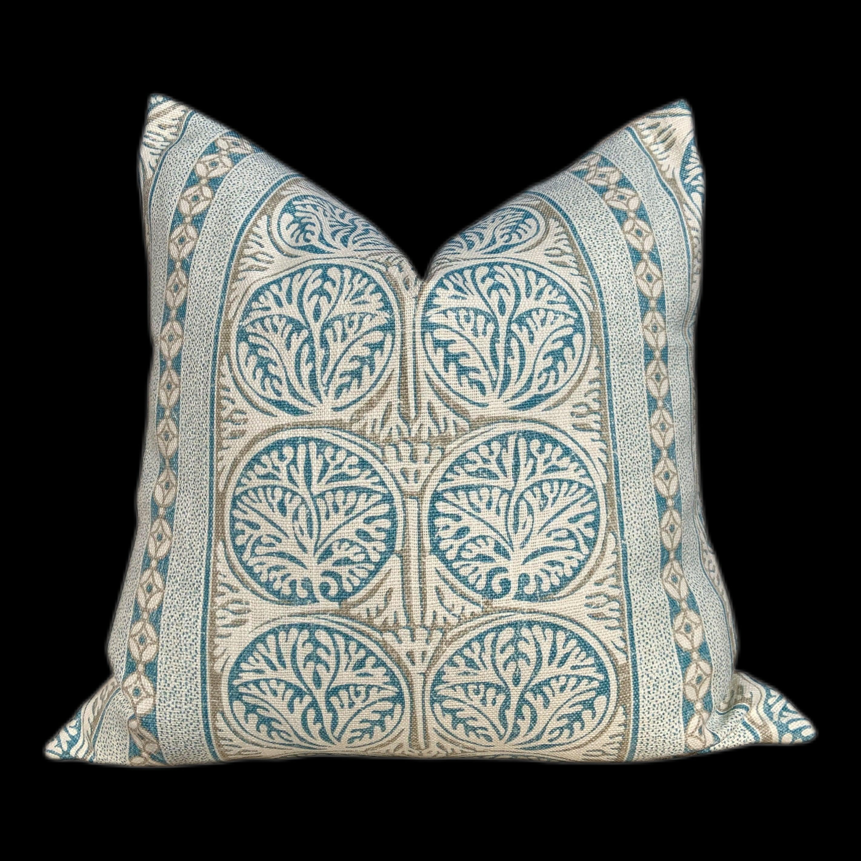 Thibaut Fair Isle Pillow in SPA Blue. Lumbar Striped  Pillow // Aqua Blue Pillow // Geometric Pillow