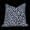 Load image into Gallery viewer, Thibaut Africa Leopard Pillow in Navy. Designer Cushion Cover// Accent Pillow// Decorative Pillow Throw// Lumbar Pillow