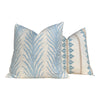 Load image into Gallery viewer, Designer Fern Stripe Pillow in Spa Blue. Accent Stripe Pillow, Decorative Pillow Cover, Designer Throw Pillow, Designer Lumbar Pillow