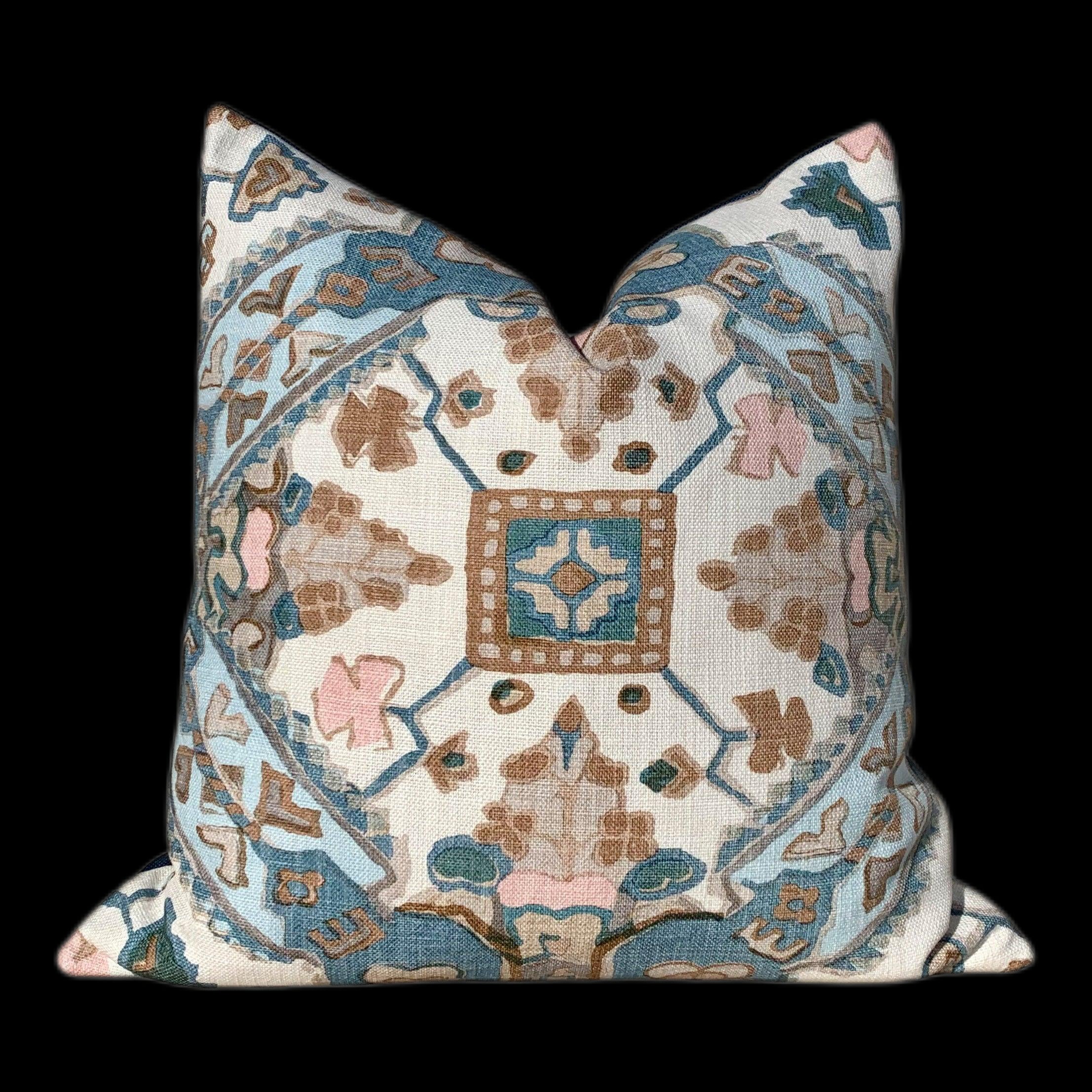 Thibaut Persian Carpet Pillow Spa Blue. Lumbar Pillow, Geometric Pillow, Decorative Pillow Cover, Designer Pillows, Accent Cushion Cover