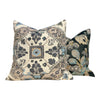 Thibaut Persian Pillow Gray, Beige. Long Lumbar Pillow // Medallion Gray Pillow // Boho Pillow Cover