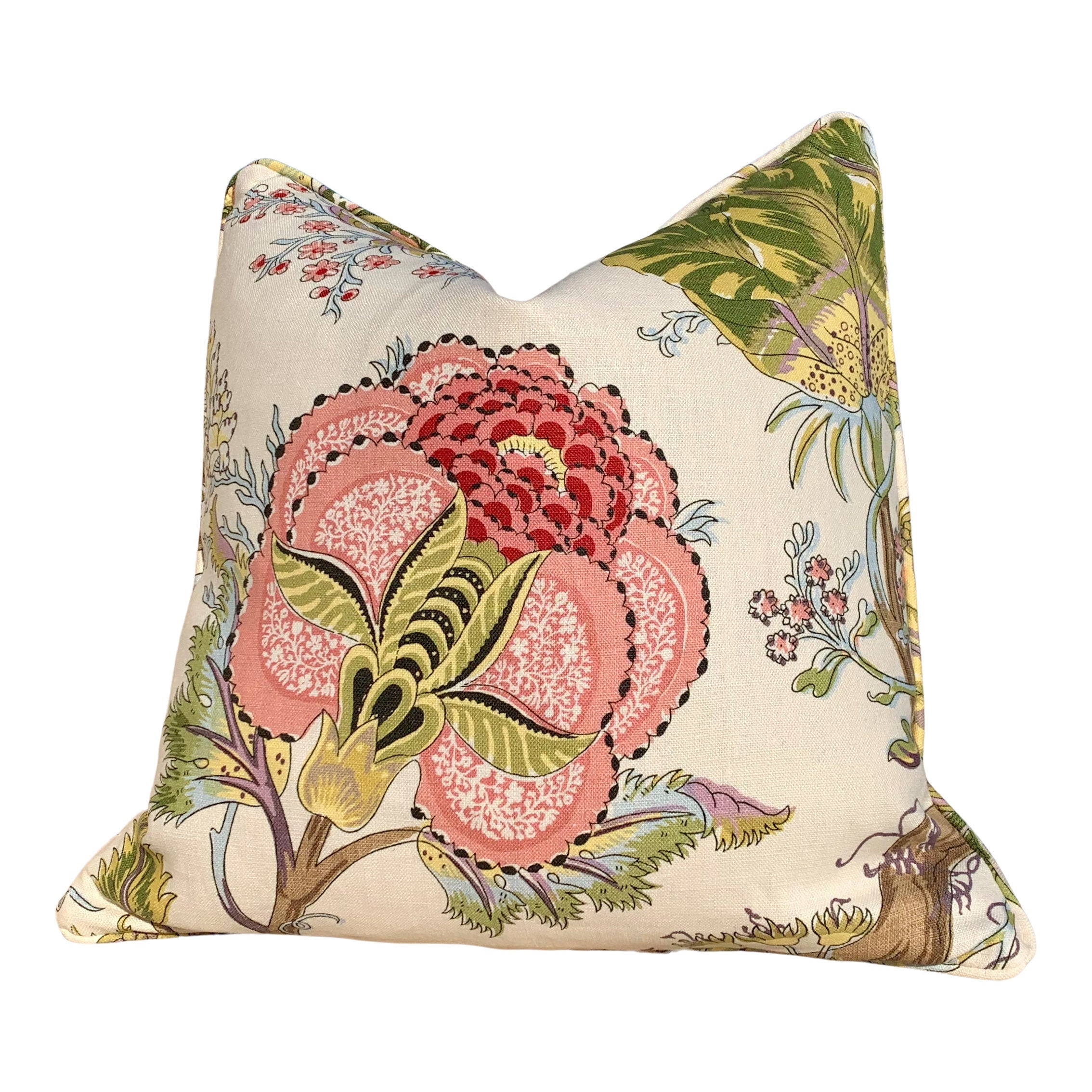 Schumacher Indian Arbre Pillow in Spring. Floral Lumbar Pillow //  Extra Long Lumbar Pillow // Accent Pillow // High End Cushion