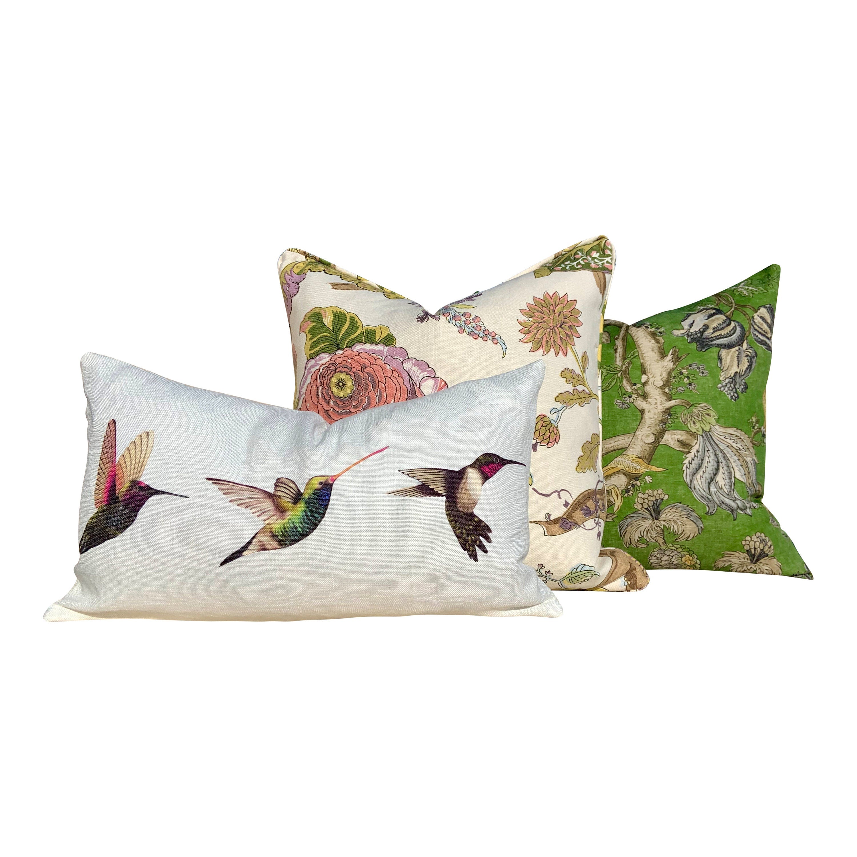 Schumacher Indian Arbre Pillow in Spring. Floral Lumbar Pillow //  Extra Long Lumbar Pillow // Accent Pillow // High End Cushion