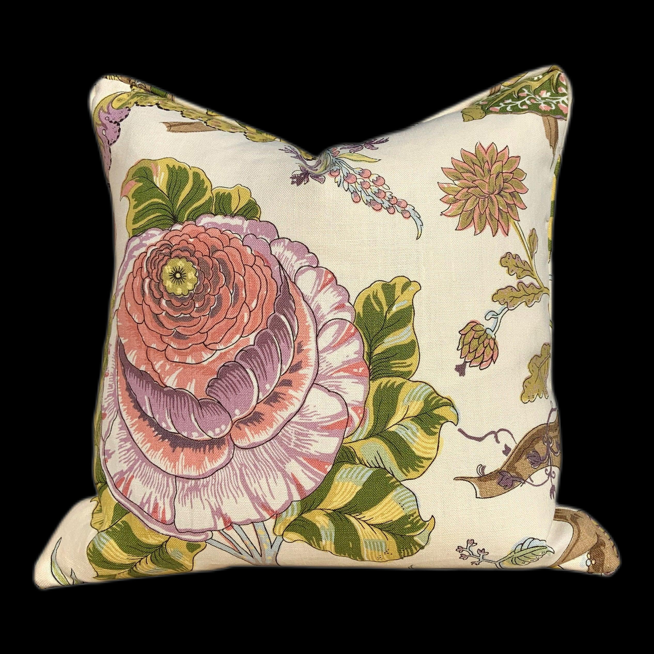 Schumacher Indian Arbre Pillow in Spring. Floral Lumbar Pillow //  Extra Long Lumbar Pillow // Accent Pillow // High End Cushion