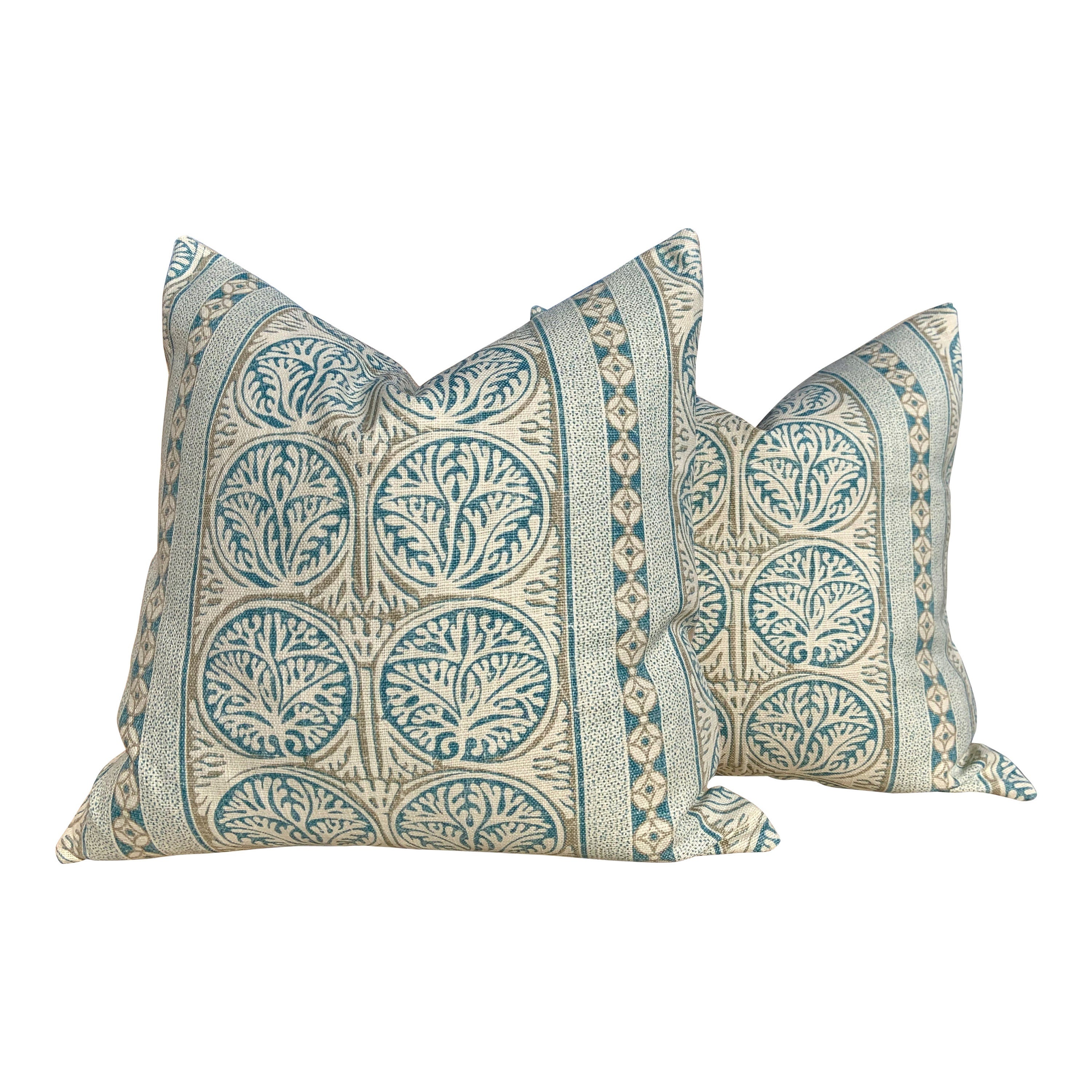 Thibaut Fair Isle Pillow in SPA Blue. Lumbar Striped  Pillow // Aqua Blue Pillow // Geometric Pillow