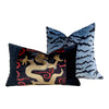 Load image into Gallery viewer, Schumacher Bixi Velvet Lumbar Pillow in Onyx. Lumbar Dragon Pillow, Black Dragon Pillow, Chinoiserie Velvet pillow