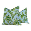 Load image into Gallery viewer, Thibaut Outdoor Goa Pillow in Aqua and Green. Decorative outdoor pillow Sunbrella Outdoor Pillow Cover Aqua Blue Accent Toss Throw
