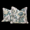 Thibaut Nemour Pillow Spa. Floral Aqua Green Pillow Cover with Trim, Sea Foam Green Lumbar Pillow, Euro Sham King Size Pillow Case