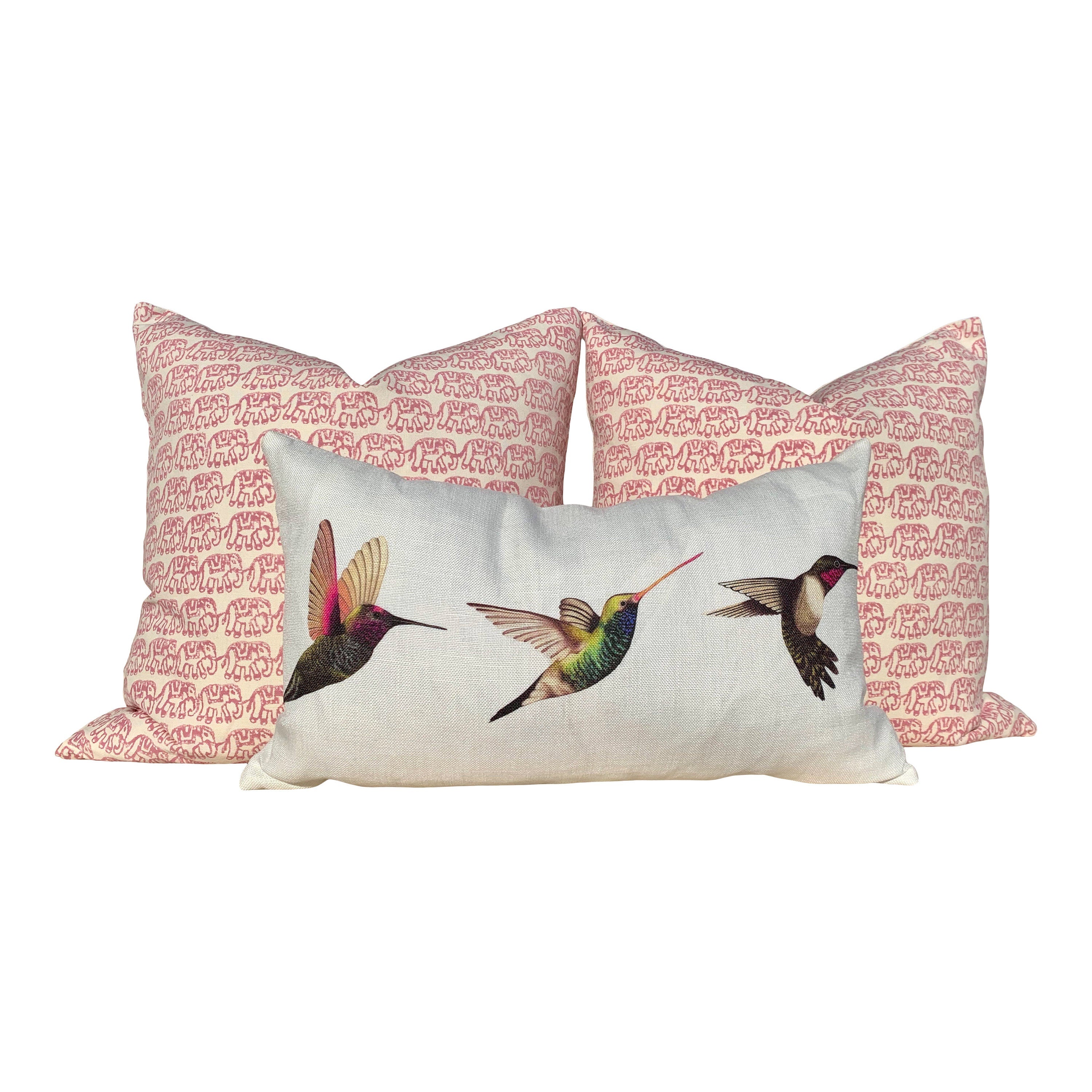 Schumacher Ellies Pillow in Rose. Lumbar Elephant Pillow // Animal Print Pillow // Euro Sham Pillow 26x26 // Pink Nursery Pillow