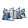 Designer Sahara Pillow Mediterranean. Blue Geometric Lumbar Pillow, Turquoise Pillow Cover,  Euro Sham Cushion, Mediterranean Cushion Case
