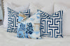 Mystic Garden Pillow in Blue and Beige. Porcelain Blue Pillow Blue Lumbar Pillow Euro Sham Pillow Designer Pillow Cover Accent Throw Cushion