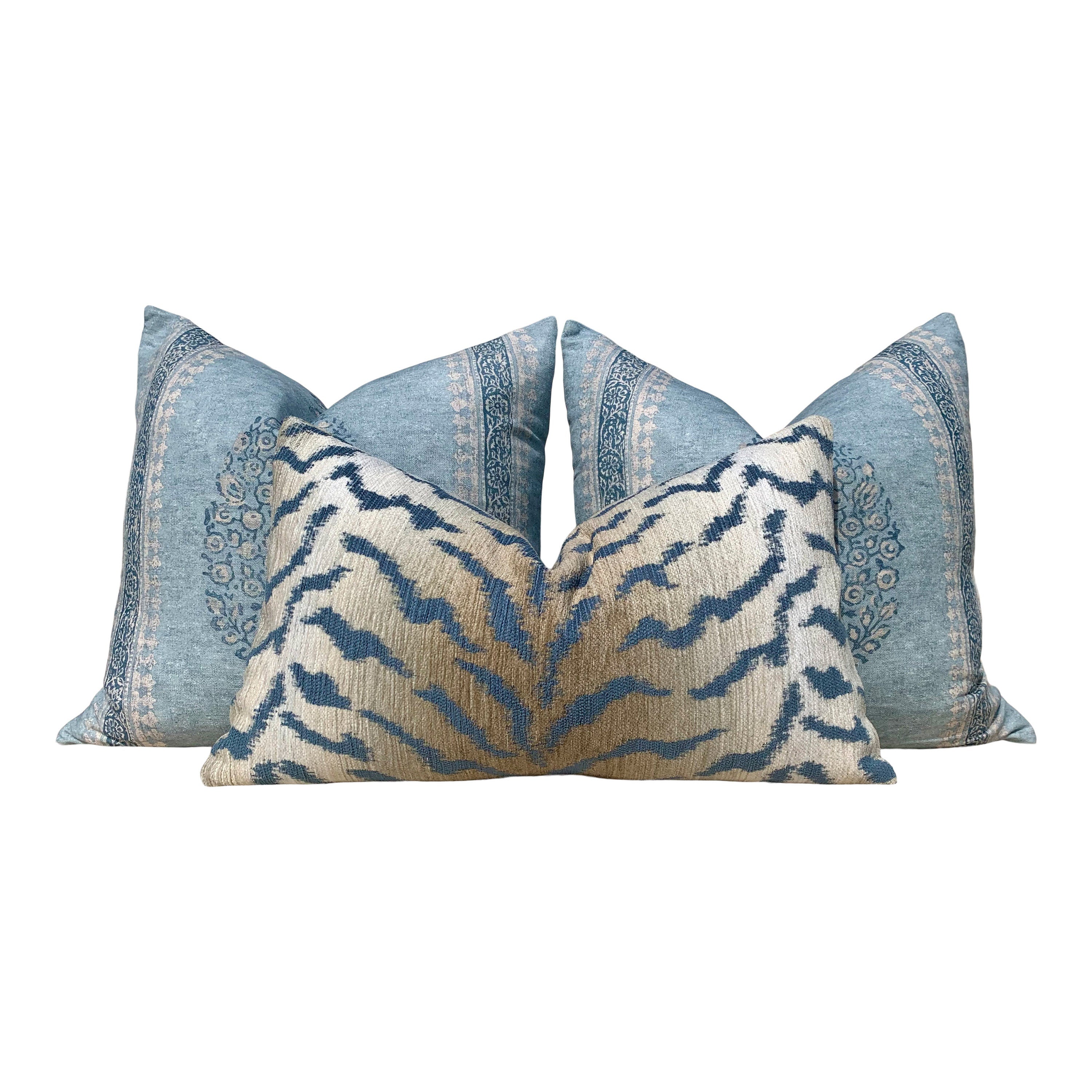Chappana Medallion Pillow in Antique Blue. Medallion Blue pillows // Accent cushion cover //  Decorative pillow // Euro Sham Pillow