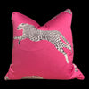 Load image into Gallery viewer, Leaping Cheetah Pink Pillow. Scalamandre Pillow, Bubblegum Pink Pillow, Animal Print Cushion, Designer Pillow, Euro Sham, Long Lumbar Pillow