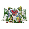 Linen Exotic Butterfly Pillow Green, Red, Yellow, Blue. Multicolor LInen Pillow, Floral Green Pillow, Euro Sham Pillow Cover, Long Lumbar