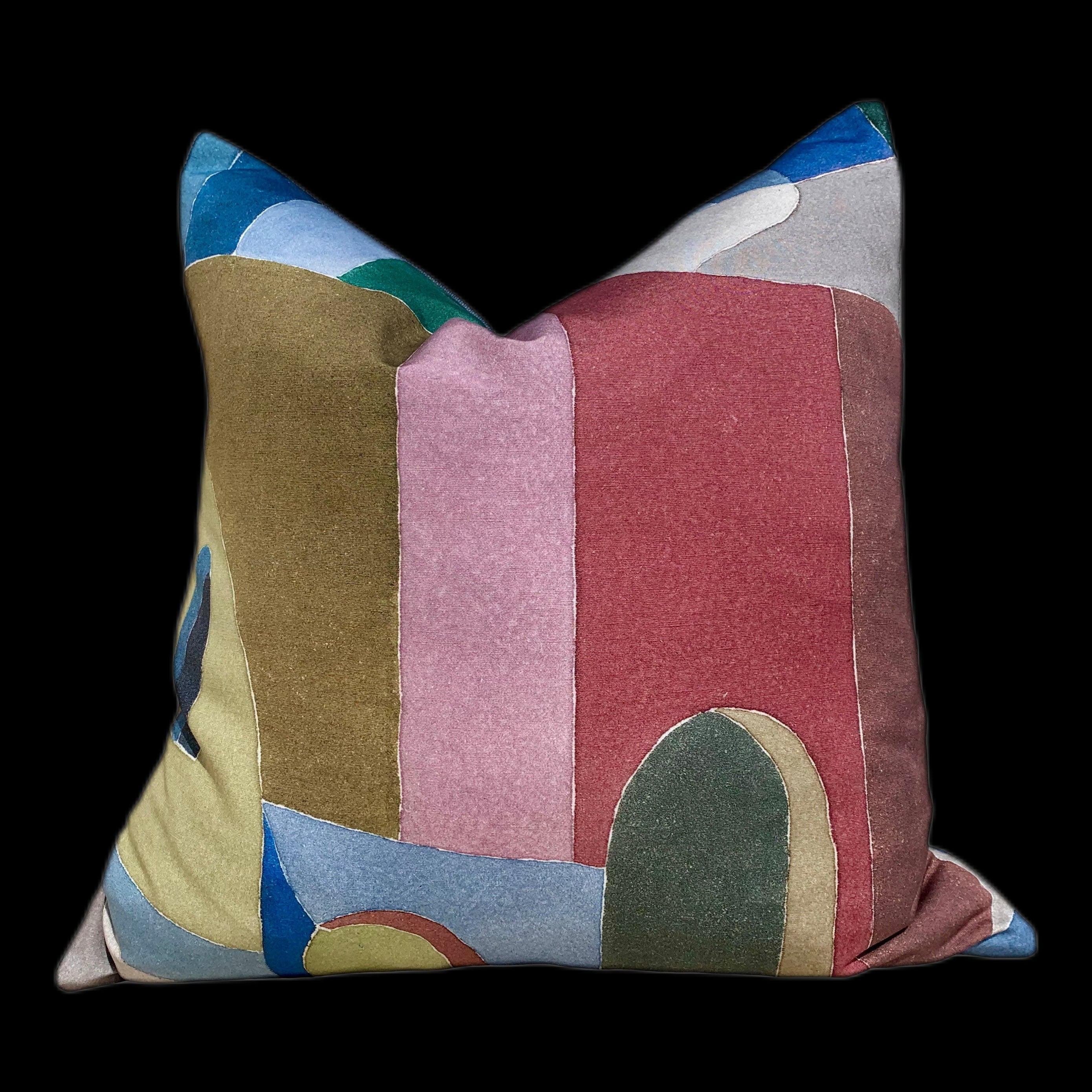 Designer Sahara Pillow in Jewel. Multi Colored Lumbar Pillow // Turquoise Pillow Cover // Euro Sham Pillow // Accent Pillow