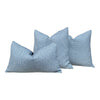 Outdoor Woven Pixie Pillow in Sky and Marine. Blue Outdoor Pillow Cover Sunbrella Pillow Lumbar Outdoor Pillow Blue Outdoor Cushion Cover