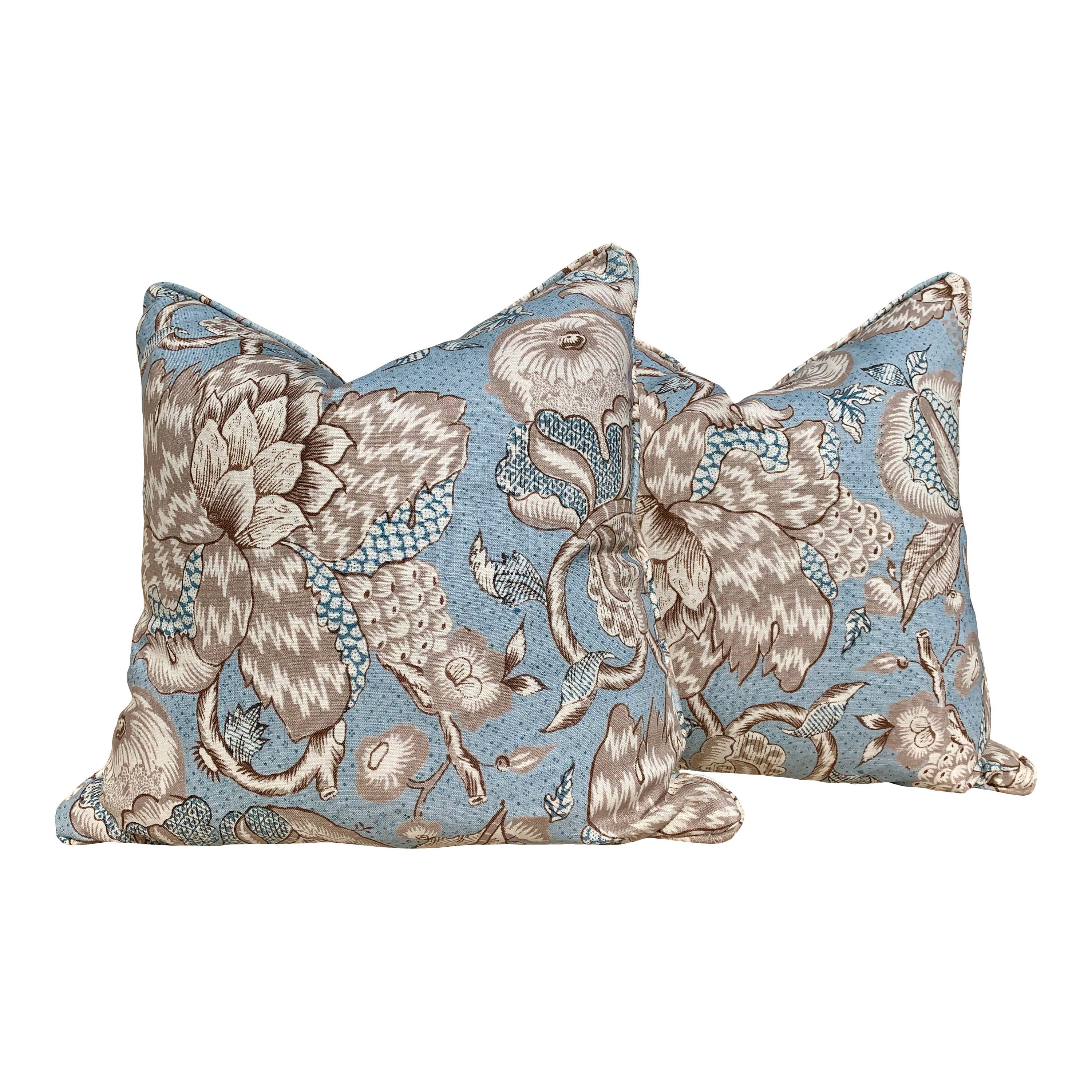 Westmont Pillow in SPA Blue. Lumbar Blue Pillow, Euro Sham Pillow, Aqua Blue Pillow, Designer Floral Throw,  Accent Cushion, Bedding Pillows