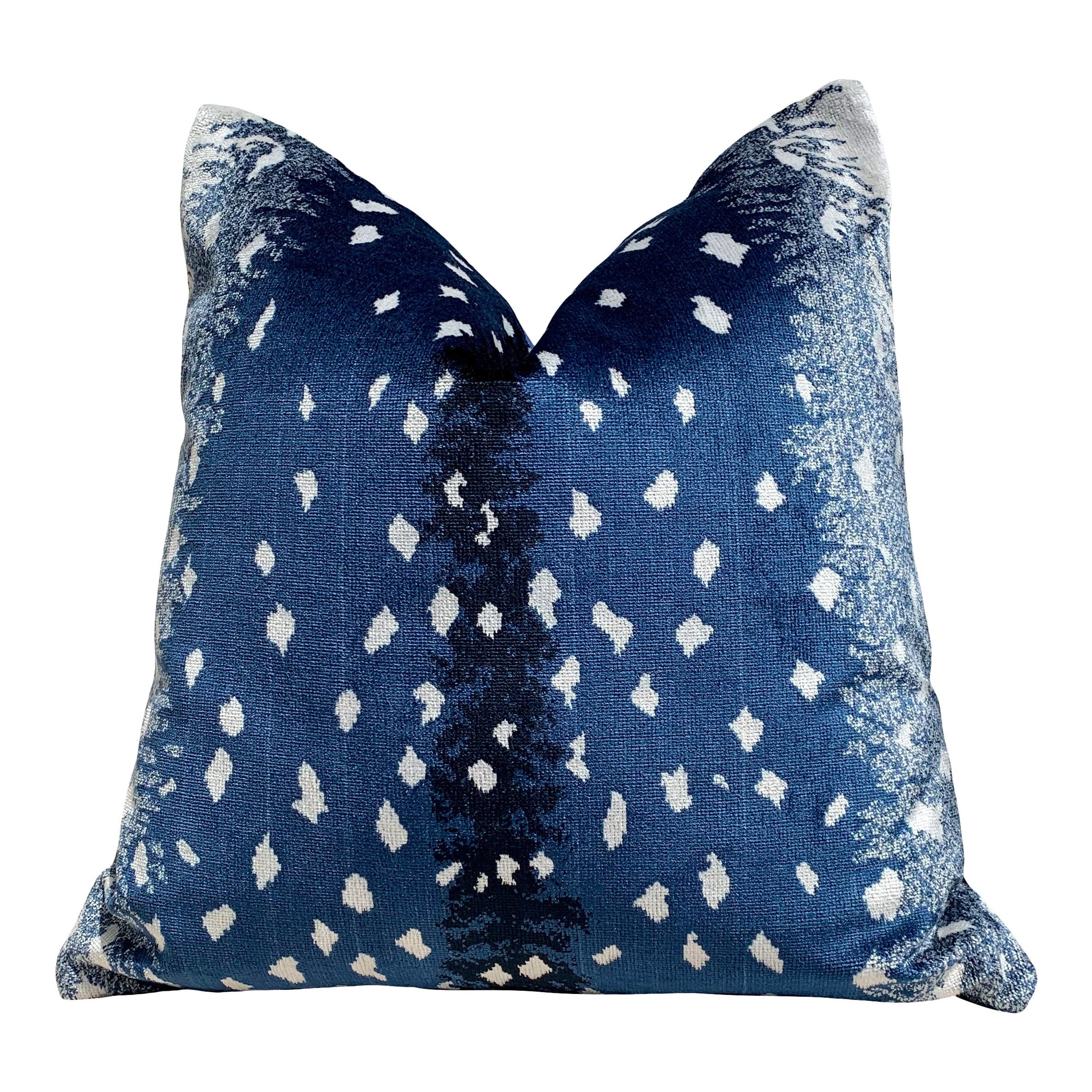 Antelope Velvet Pillow In Midnight. Luxury Velvet Pillow in Navy Blue, Lumbar Designer Animal Skin Velvet Pillow Cover Luxurious Gifts