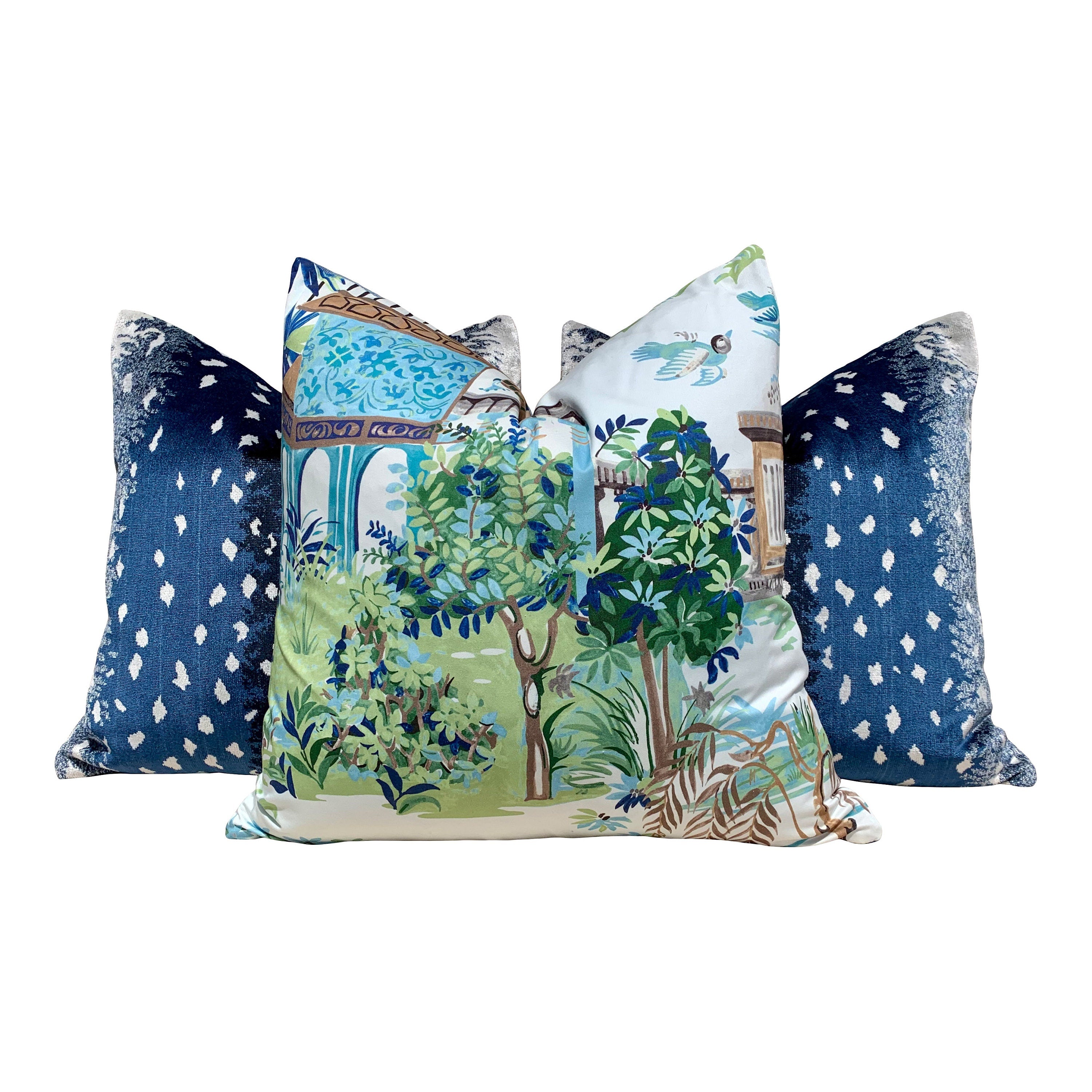 Antelope Velvet Pillow In Midnight. Luxury Velvet Pillow in Navy Blue, Lumbar Designer Animal Skin Velvet Pillow Cover Luxurious Gifts