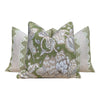 Thiabut Westmont Pillow Green. Lumbar Green Pillow, Euro Sham Pillow, Floral Accent Pillow, Green Tan Designer Cushion Cover, Bedding Pillow