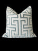 Load image into Gallery viewer, Designer Ming Trail Pillow Aqua Blue. Trellis Decorative Pillow, Velvet Lumbar Pillow, Icy Blue Long Lumbar Pillow, Euro Sham, Round Bolster