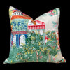 Load image into Gallery viewer, Mystic Garden Decorative Pillow Multicolor. Green Tan Accent Lumbar Euro Sham Designer Cushion Slipcover 16x16 18x18 20x20 22x22 24x24 26x26