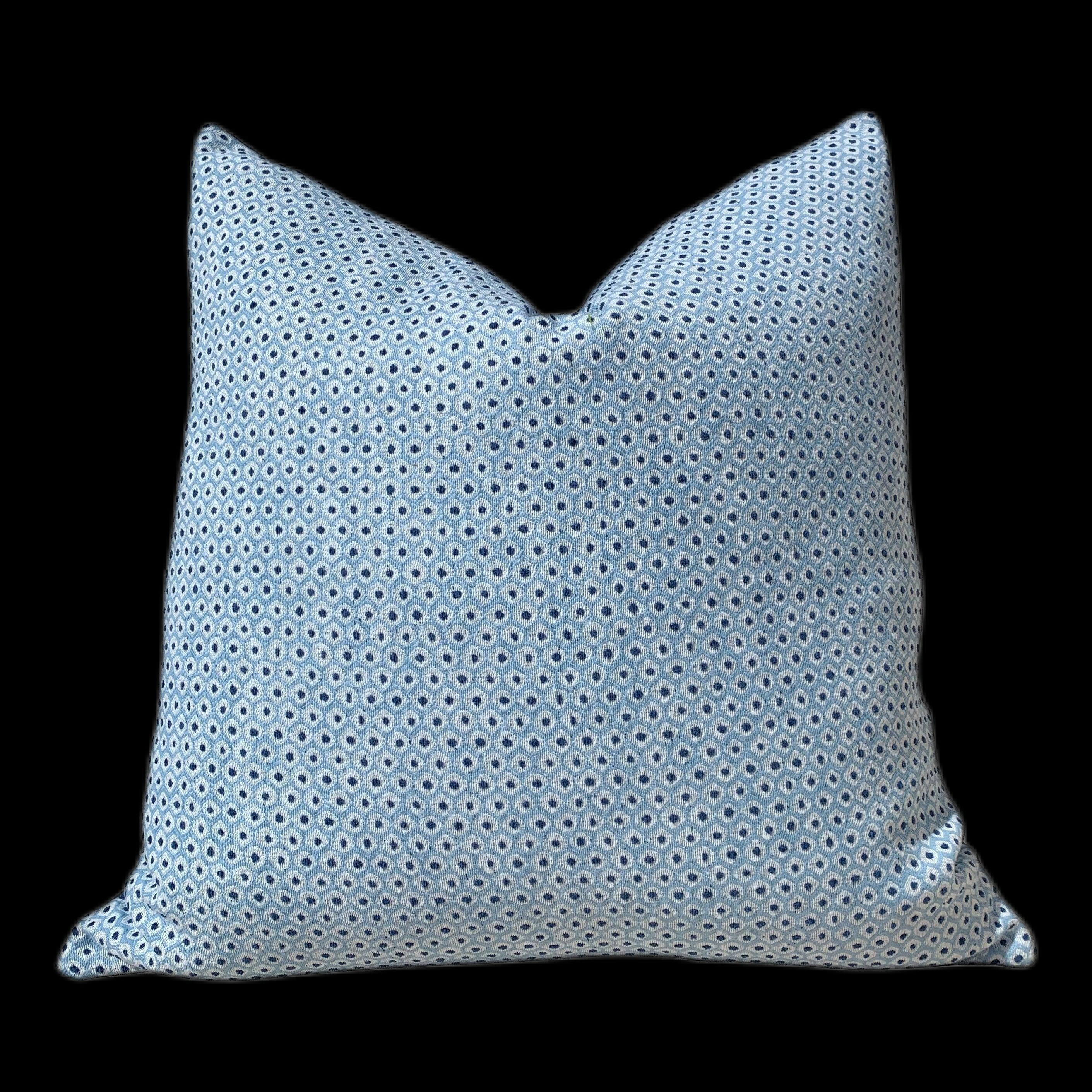 Outdoor Woven Pixie Pillow in Sky and Marine. Blue Outdoor Pillow Cover Sunbrella Pillow Lumbar Outdoor Pillow Blue Outdoor Cushion Cover