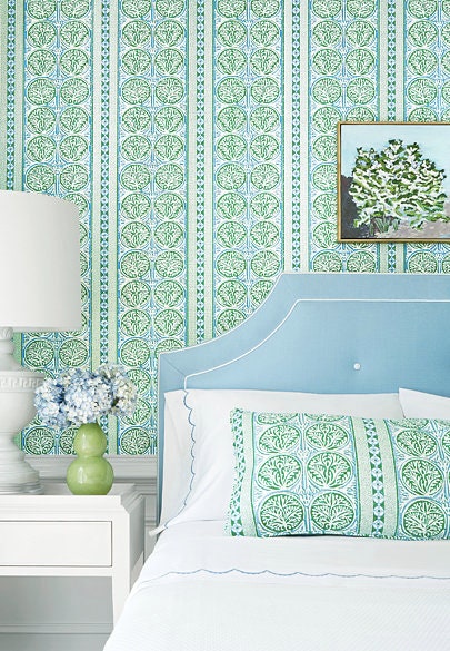 Thibaut Fair Isle Pillow in Green and Light Blue. Lumbar Striped  Pillow in Green and Blue Decorative Green Accent Cushion Cover for Sofa