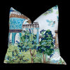Load image into Gallery viewer, Mystic Garden Pillow in Green and Aqua. Forest Green Pillow Lumbar Cushion Cover Euro Sham Pillow Designer Pillow Cover Accent Throw Cushion