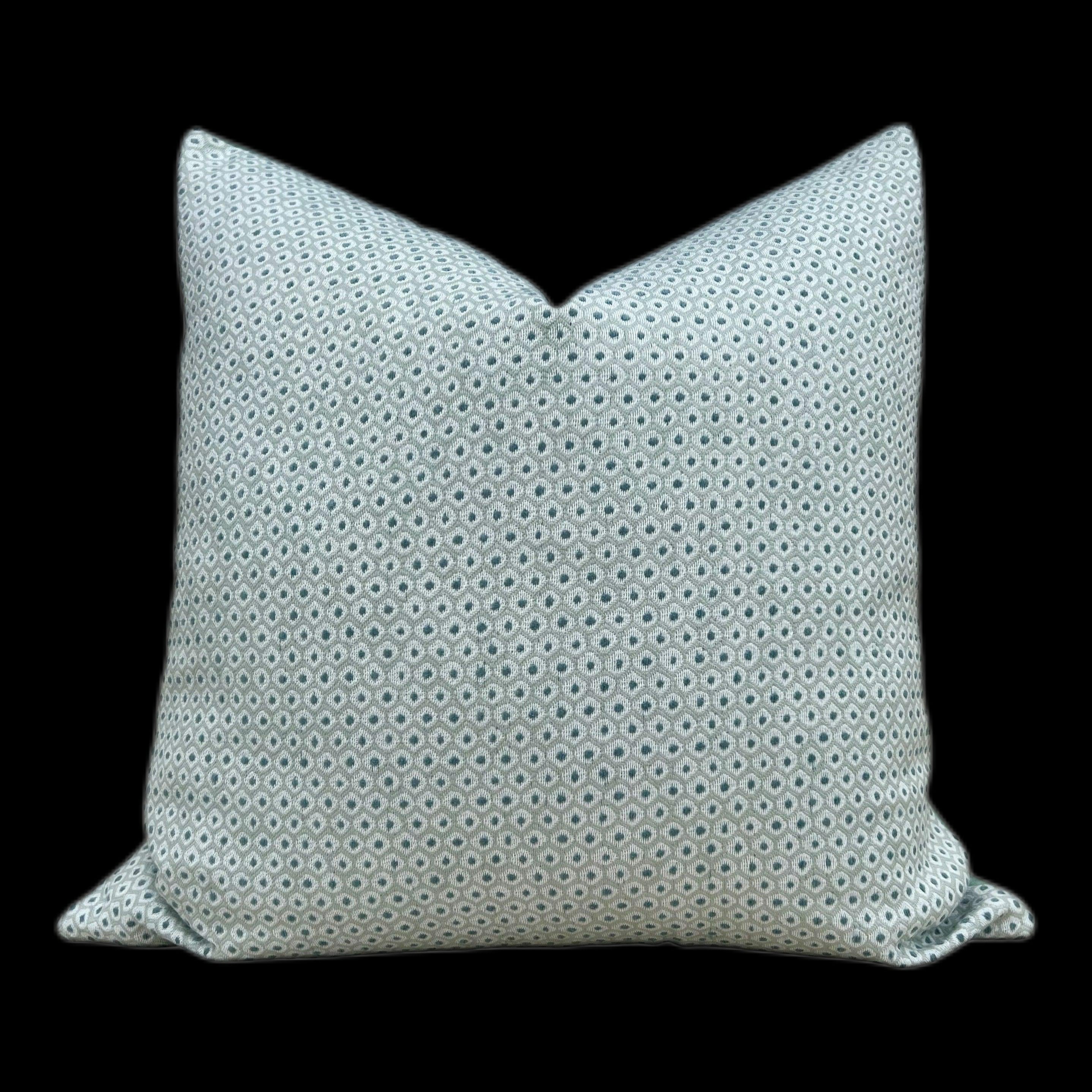 Outdoor Woven Pixie Pillow in Mist and Aqua. Outdoor Pillow Cover, Sunbrella Pillow, Lumbar Outdoor Pillow, Blue Outdoor Cushion Cover