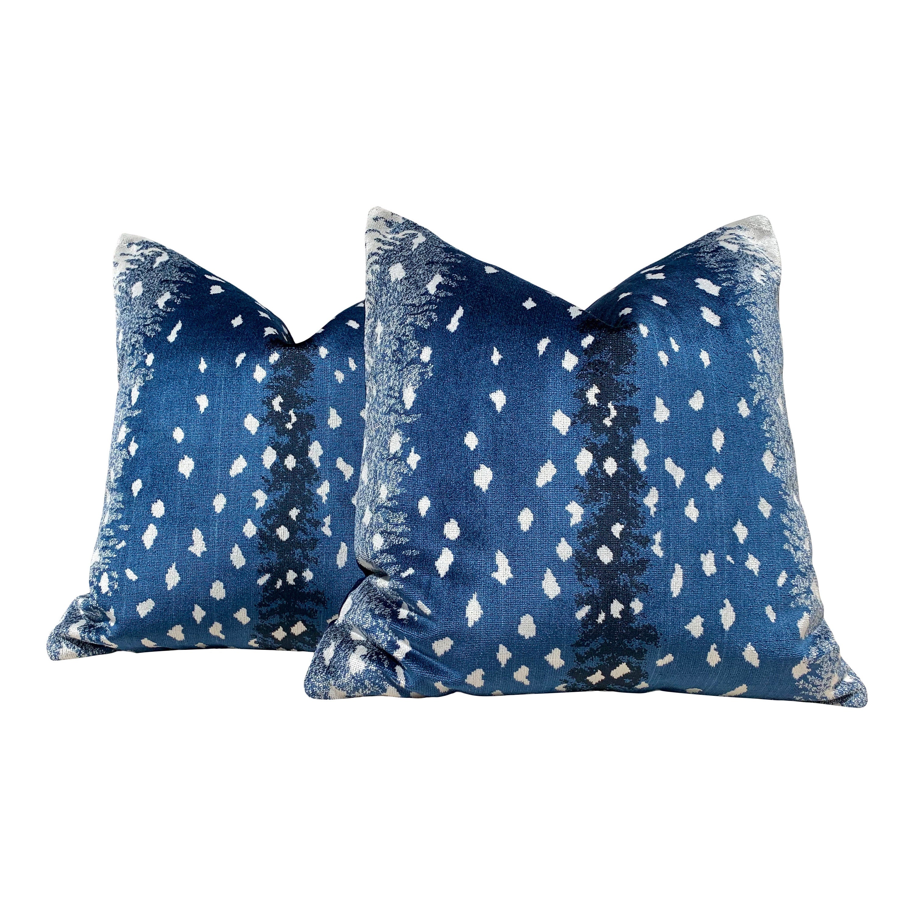 Antelope Velvet Pillow In Midnight. Luxury Velvet Pillow in Navy Blue, Lumbar Designer Animal Skin Velvet Pillow Cover Luxurious Gifts
