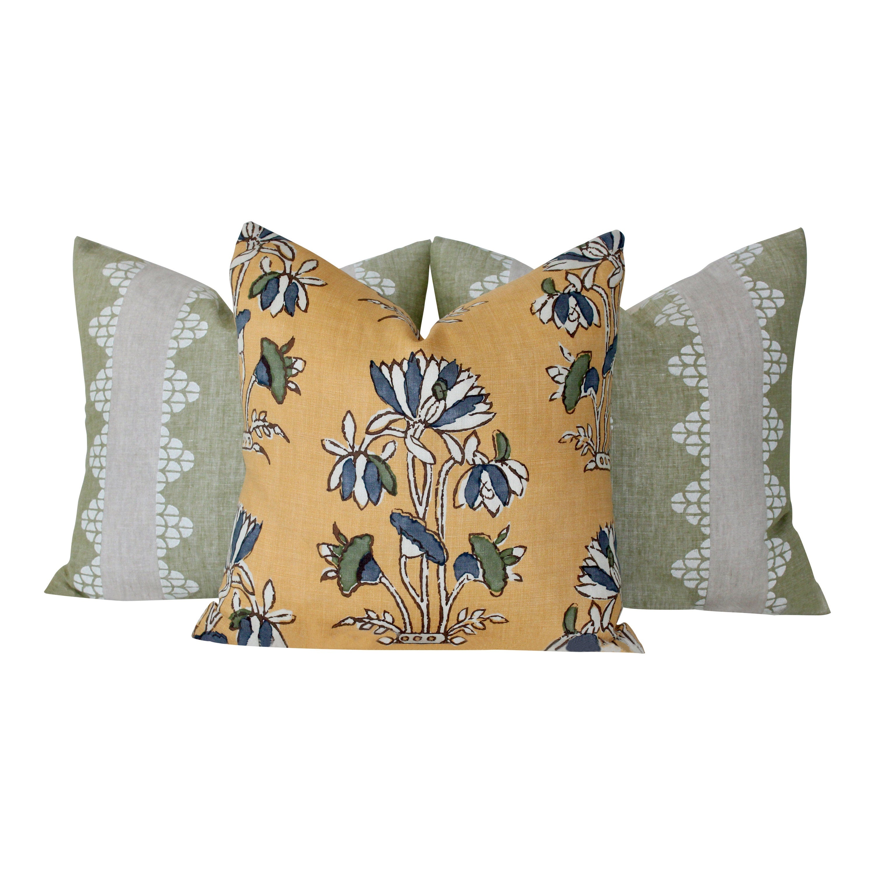 Thibaut Dhara Stripe Pillow Green. Lumbar Striped Green Pillow Cover, Euro Sham Pillow Cover, Stripe Decorative Pillow, Bedding Pillows