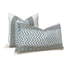 Designer Striped Pillow in Aqua Blue. Chevron Blue White Pillow, Zig Zag Lumbar Pillow, Euro Sham Cushion, Blue and White Slipcover