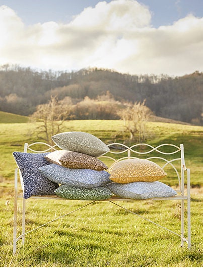 Thibaut Fawn Indoor Outdoor Pillow in Straw. Outdoor Designer Pillows, High End Pillows, Beige Modern Pillow, Animal Print Lumbar Pillow