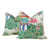 Load image into Gallery viewer, Mystic Garden Decorative Pillow Multicolor. Green Tan Accent Lumbar Euro Sham Designer Cushion Slipcover 16x16 18x18 20x20 22x22 24x24 26x26