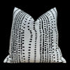 Outdoor Cape Town Pillow in Back and White. Outdoor Black Spotted Cushion Cover, Striped Black and White Throw Outdoor Pillow Cover