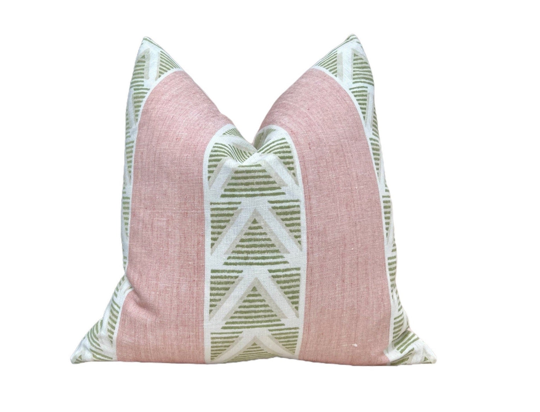 Anna French Burton Stripe Pillow in Blush and Green. Designer Pillows, Accent  Pink and Green Striped Pillow Cover, High End Pillow in Blush