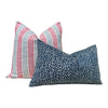Load image into Gallery viewer, Thibaut Fawn Indoor Outdoor Pillow in Midnight. Outdoor Designer Pillows // High End Pillows // Navy Blue Modern Pillow // Lumbar Pillow